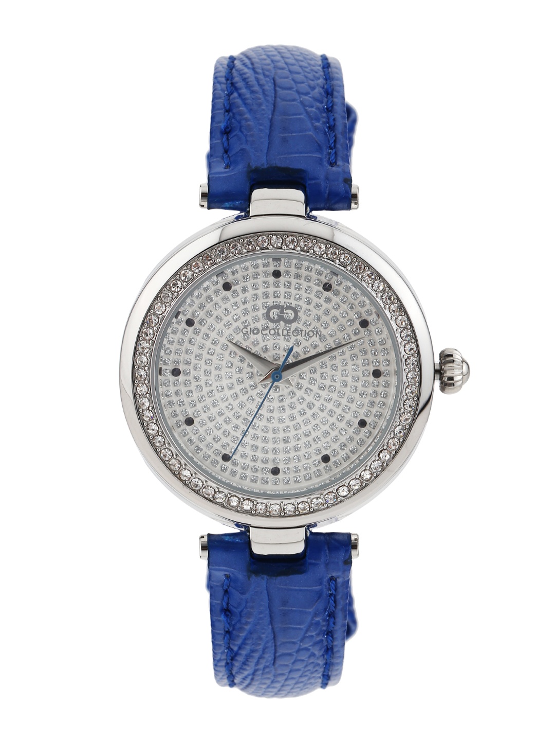 

GIO COLLECTION Women Silver-Toned Stone-Studded Dial Watch G2008-01