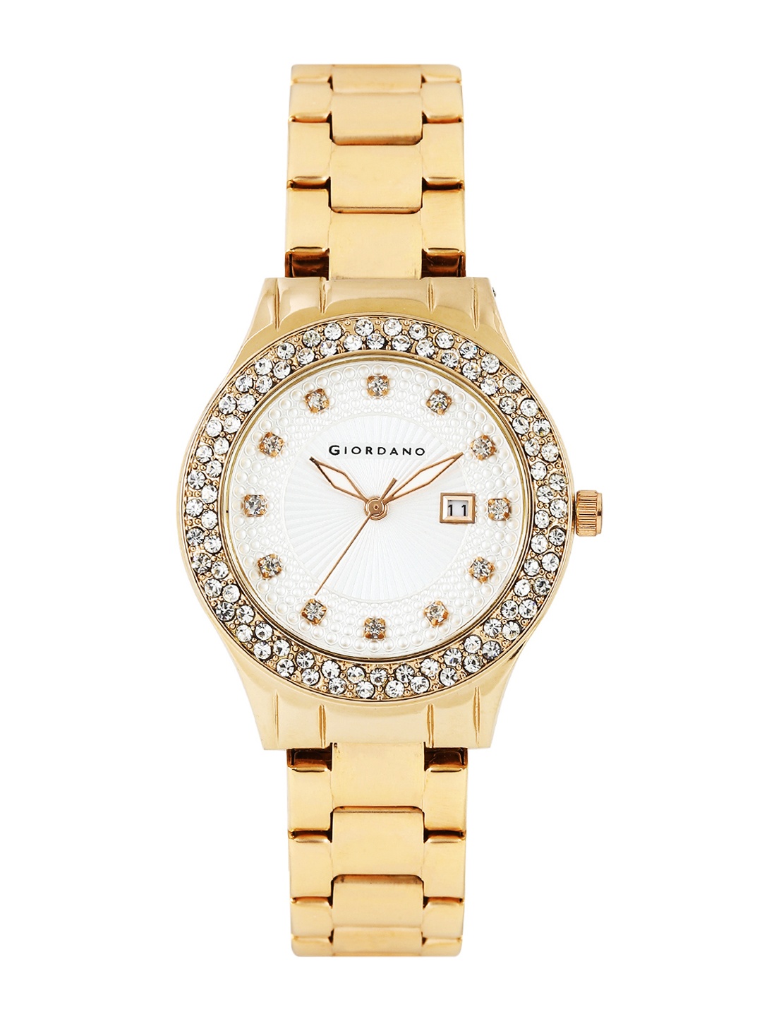 

GIORDANO Women White Dial Embellished Watch 6204-33