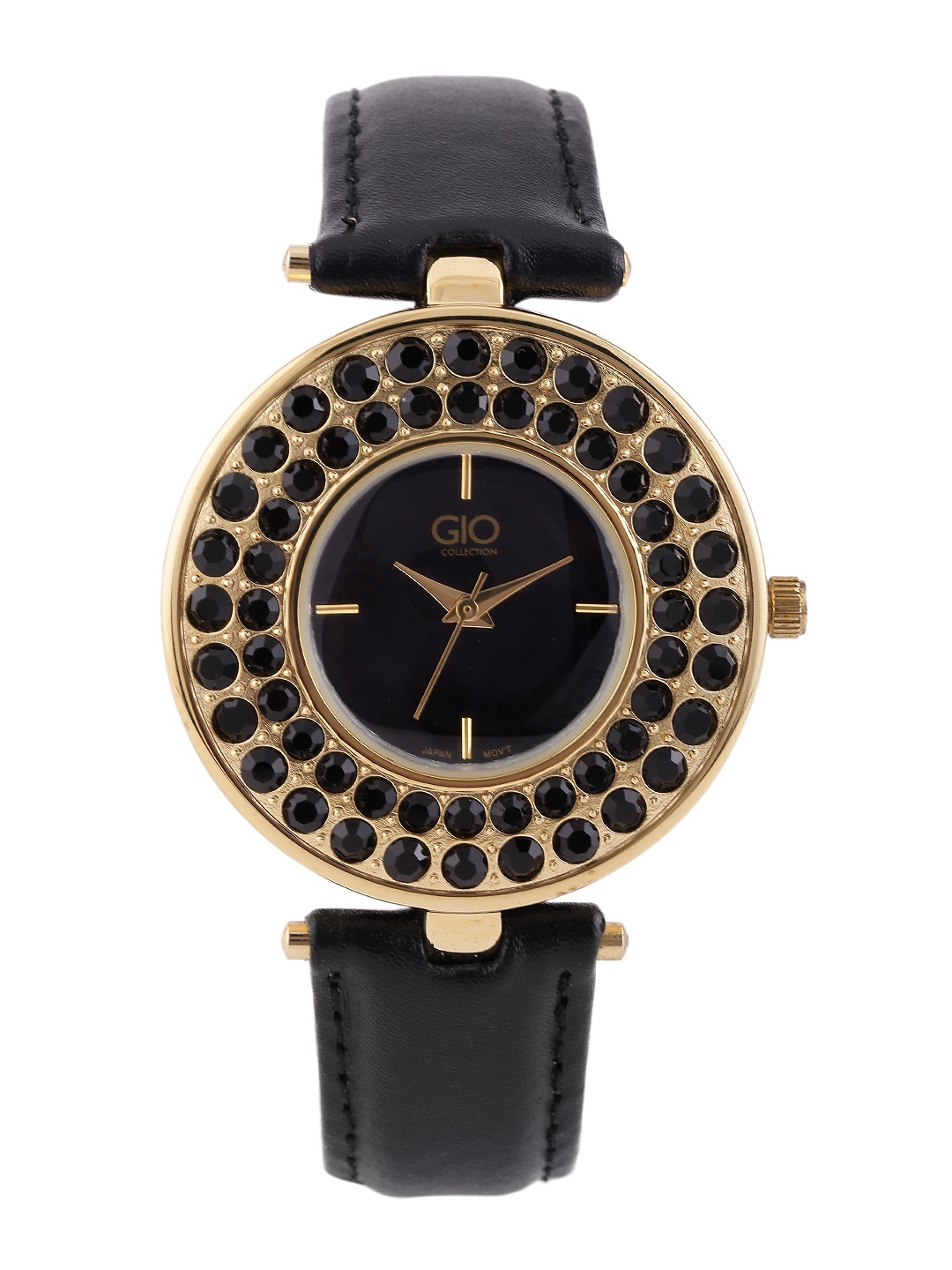 

GIO COLLECTION Women Black Stone-Studded Dial Watch G0026-02