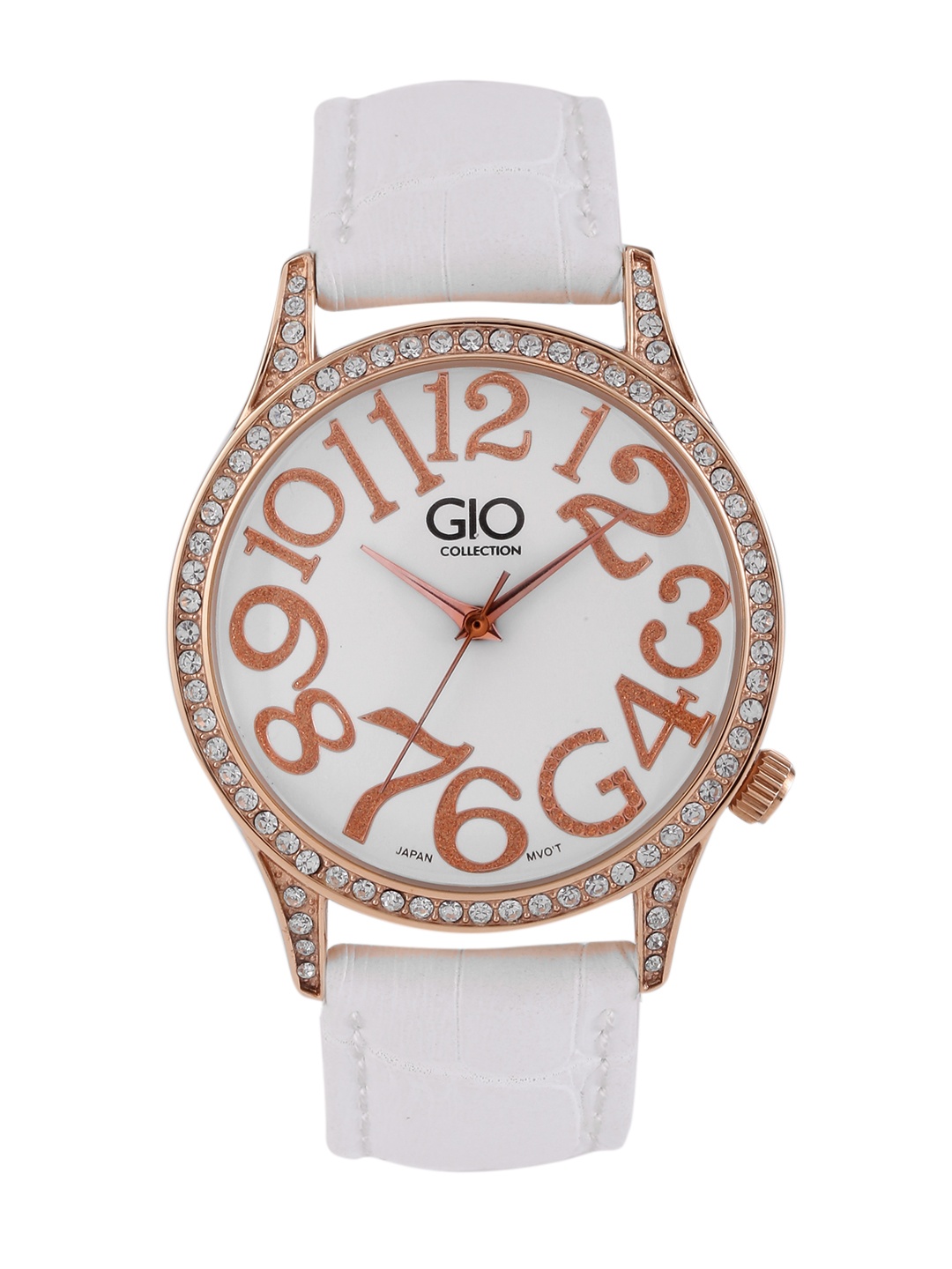 

GIO COLLECTION Women White Stone-Studded Dial Watch G0035-05