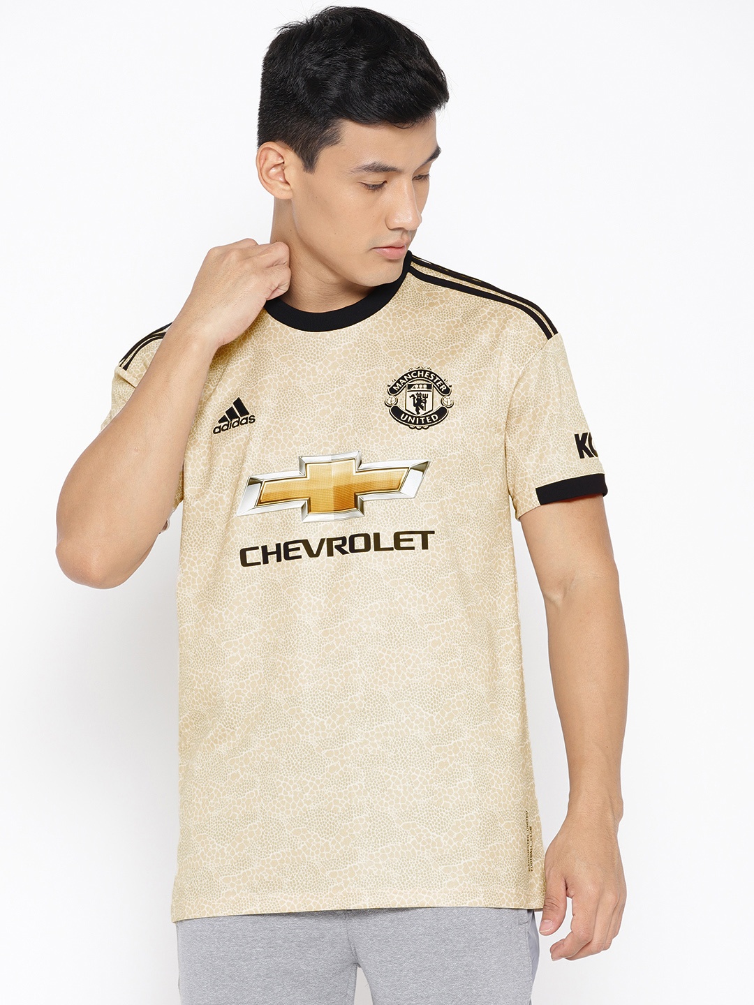 

ADIDAS Men Beige Manchester United F.C. Printed Away Jersey
