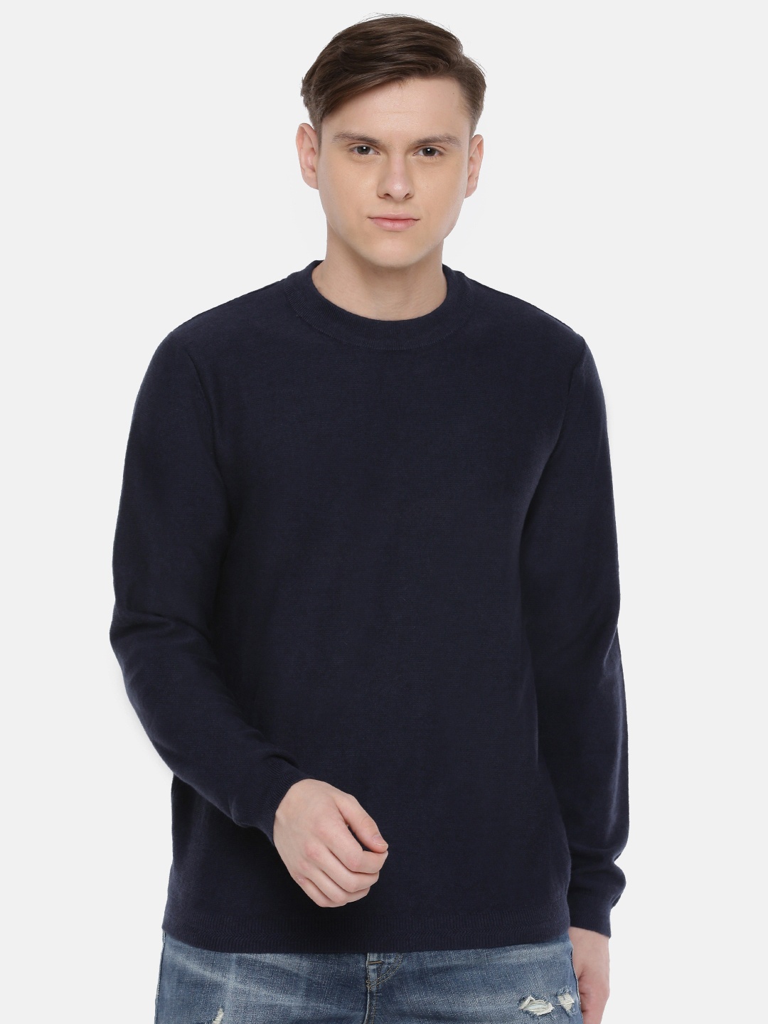 

SELECTED Men Blue Solid Sweater