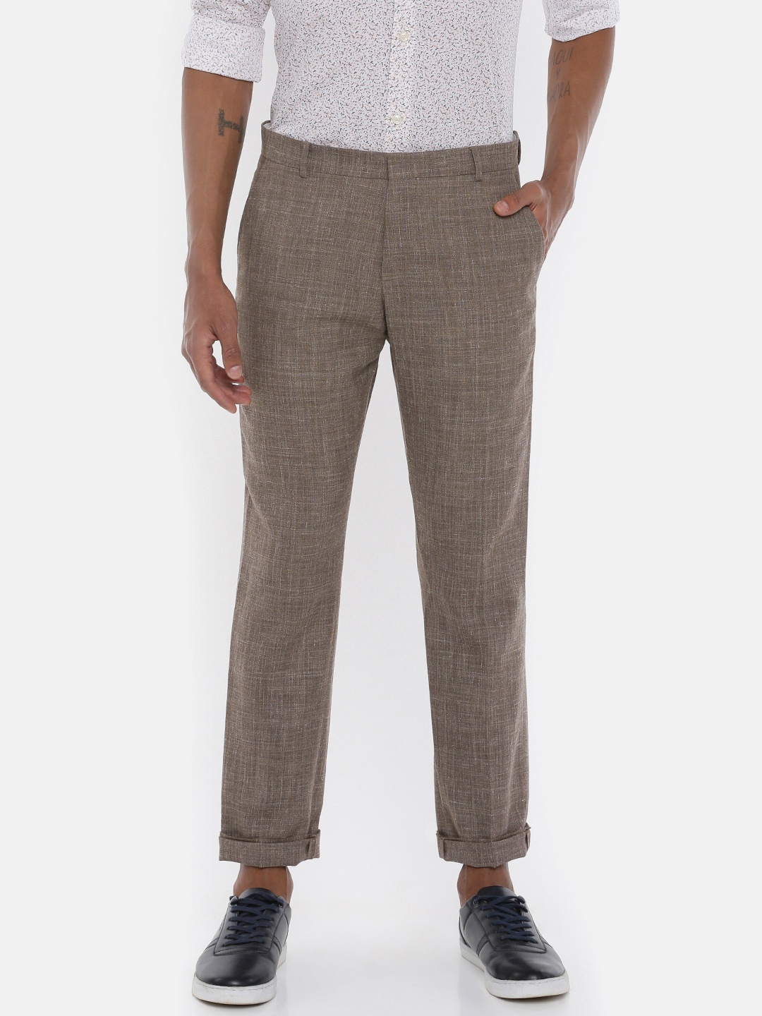 

SELECTED Men Brown Slim Fit Solid Regular Trousers