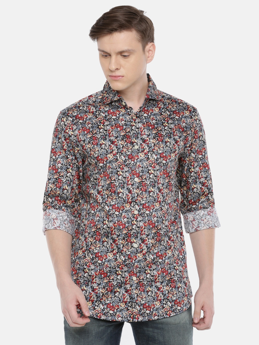

SELECTED Men Red Printed Casual Shirt