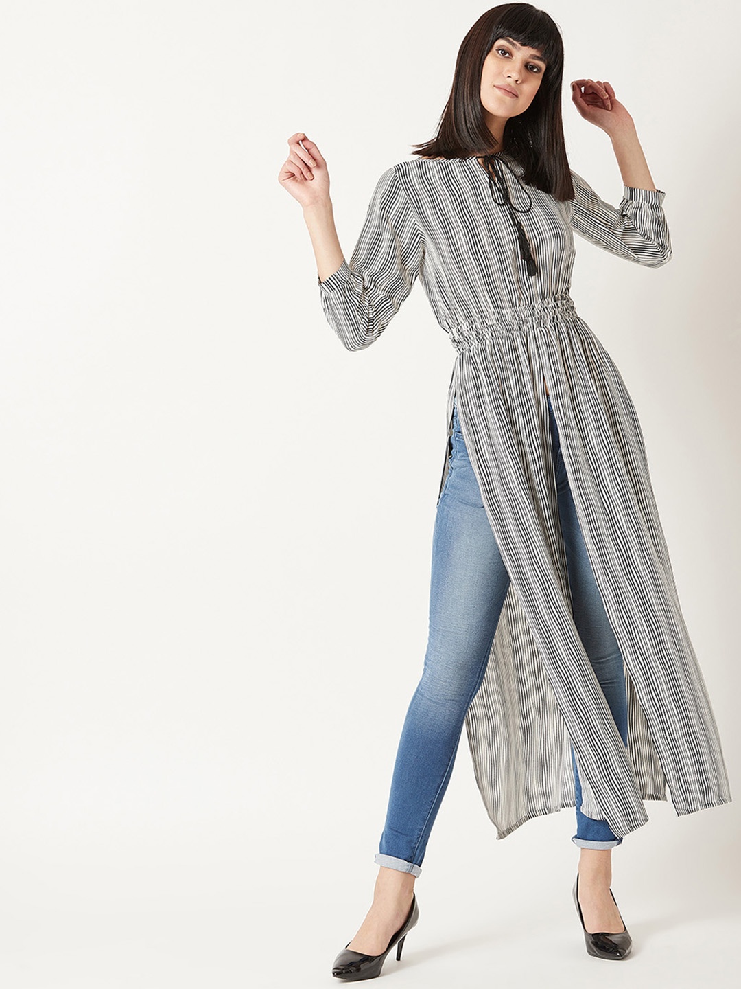 

Miss Chase Black Striped Maxi Top