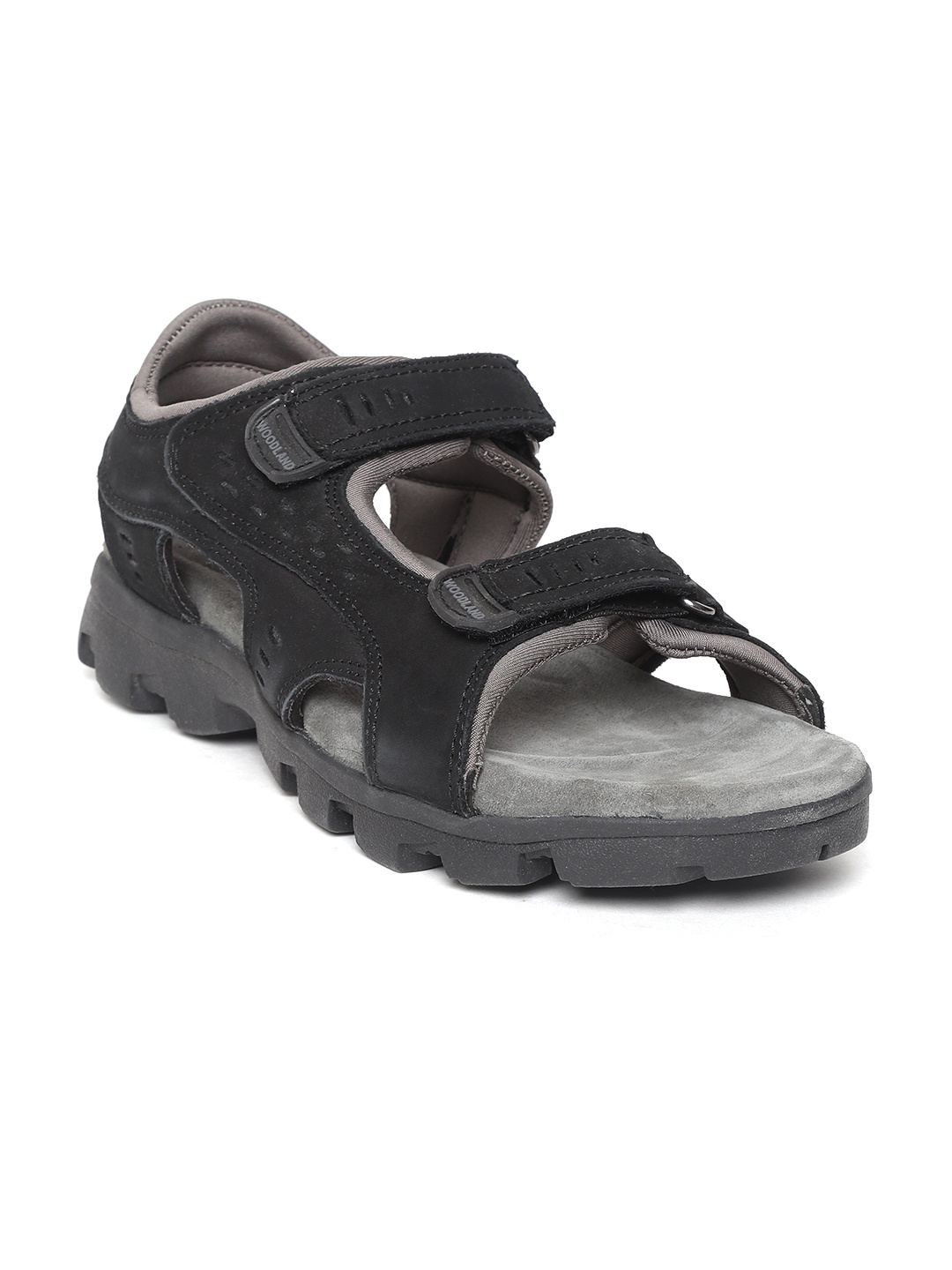 

Woodland Men Black Leather Comfort Sandals