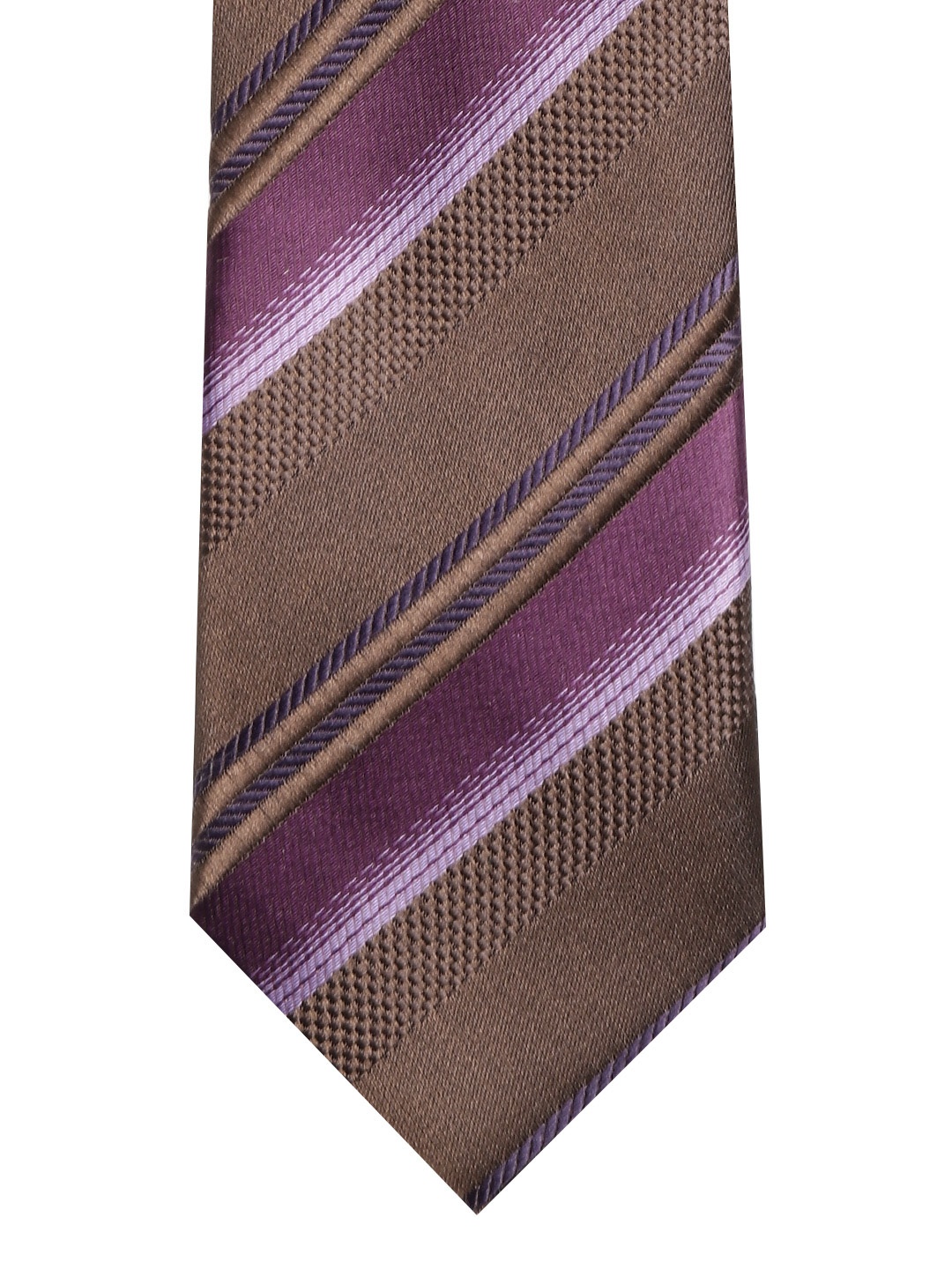 

Lino Perros Brown & Purple Striped Broad Tie