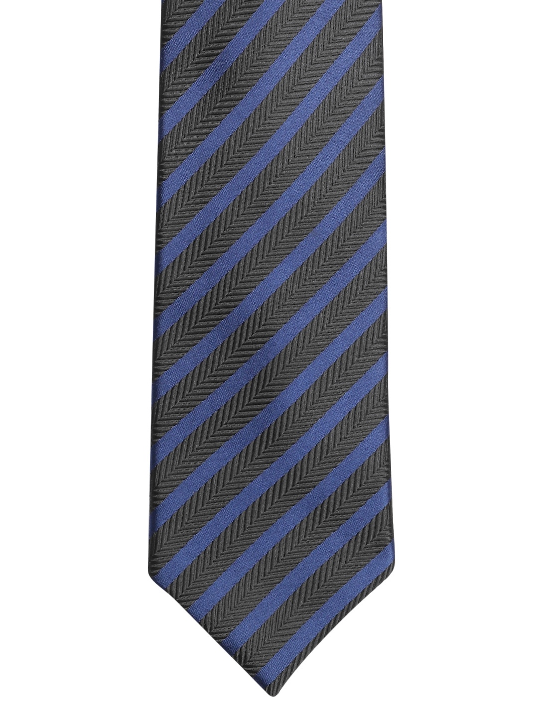 

Lino Perros Navy Blue & Black Striped Broad Tie