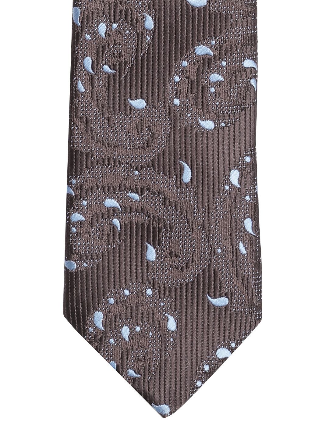 

Lino Perros Coffee Brown Woven Design Broad Tie