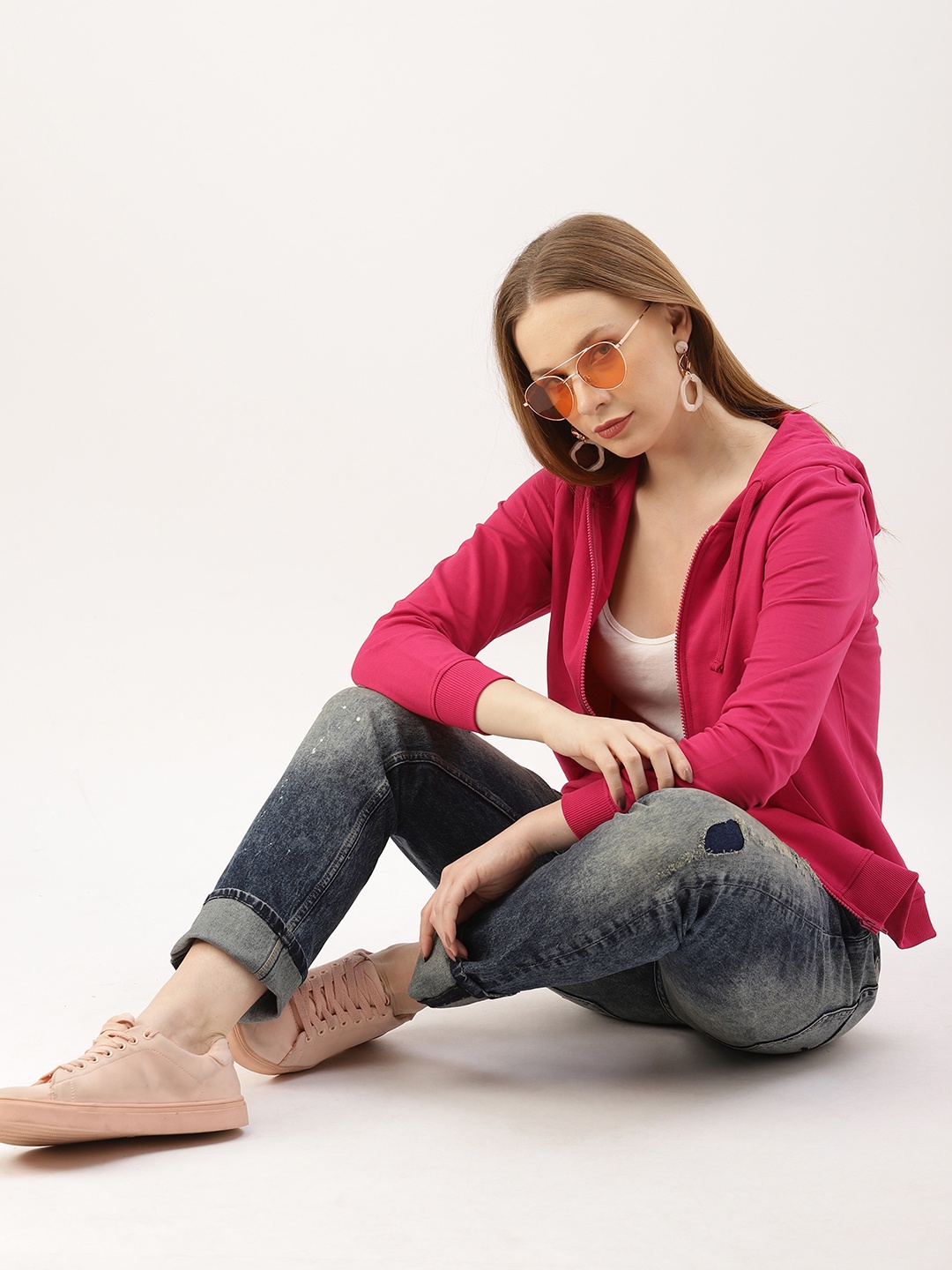 

DressBerry Women Pink Solid Sweatshirt