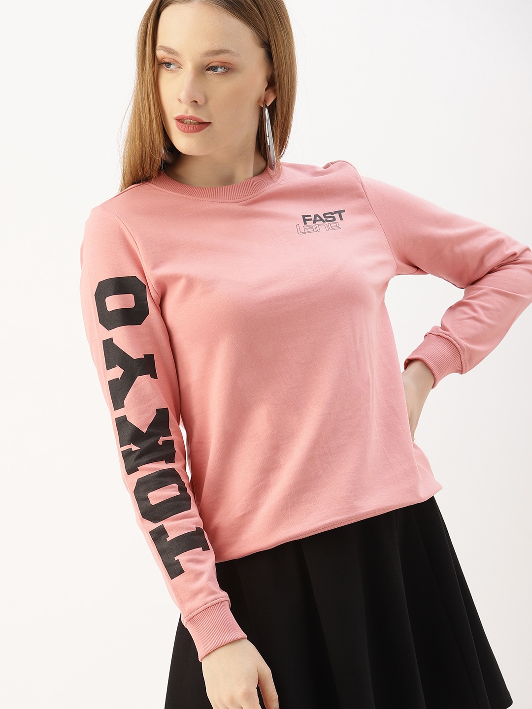 

DressBerry Women Pink Solid Sweatshirt