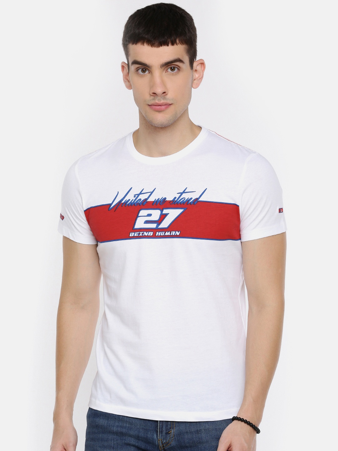 

Being Human Clothing Men White Printed Round Neck T-shirt
