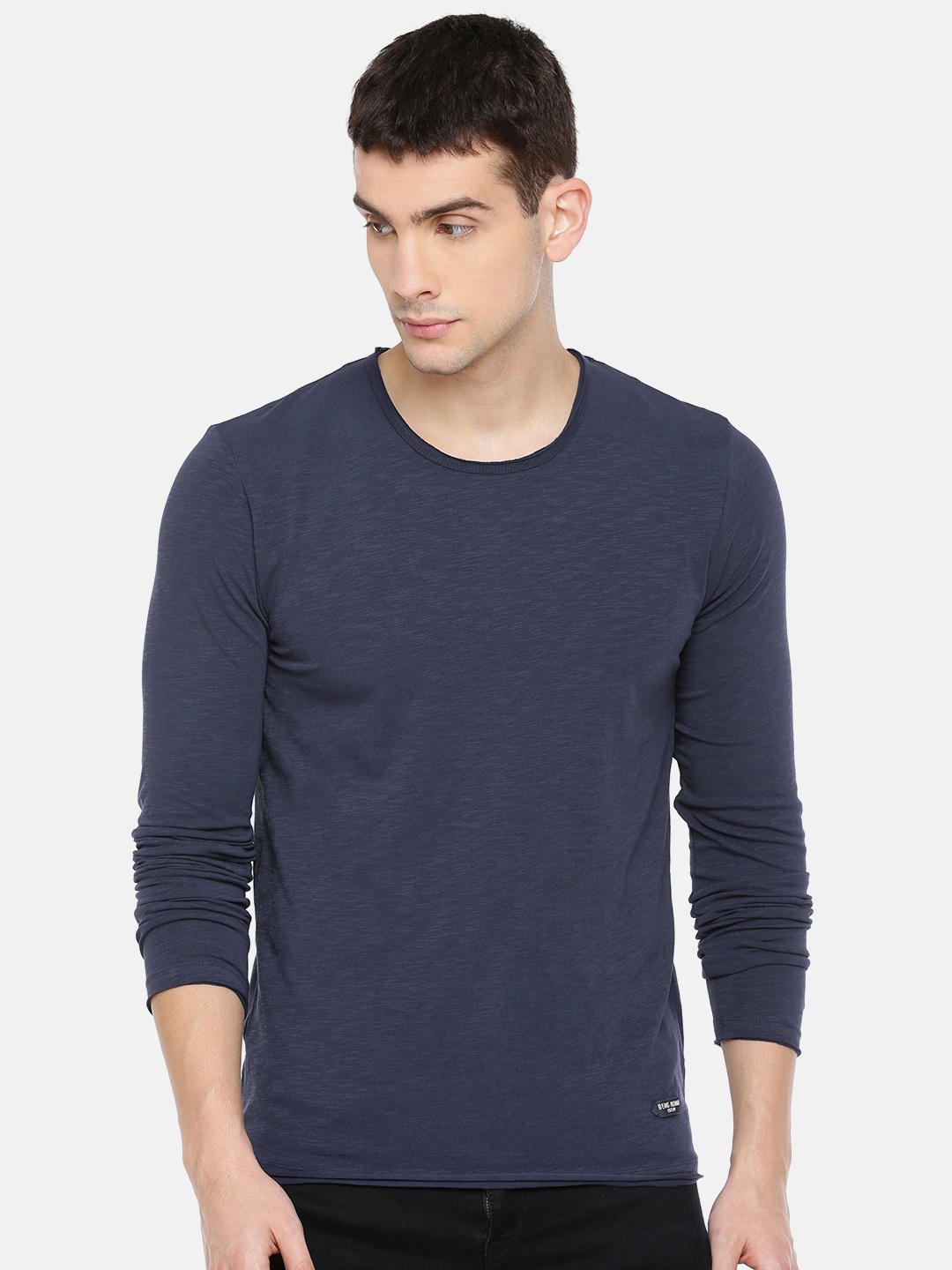 

Being Human Men Navy Blue Solid Round Neck T-shirt