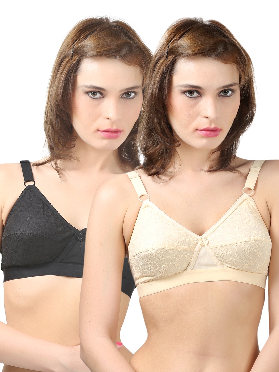 

Bodycare Pack of 2 Full-Coverage Bras E5586BS(D), Black