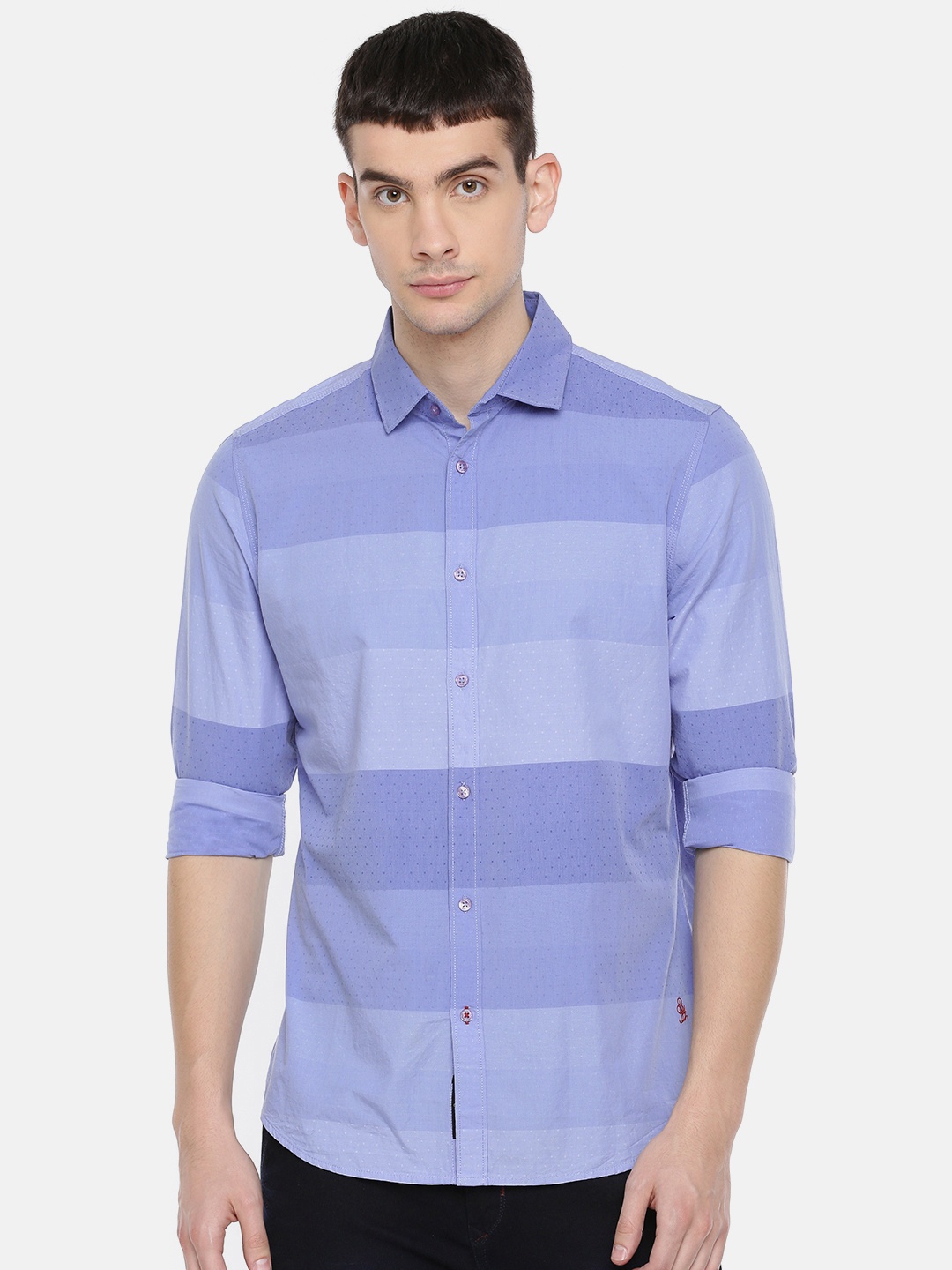 

Being Human Men Blue Slim Fit Striped Casual Shirt