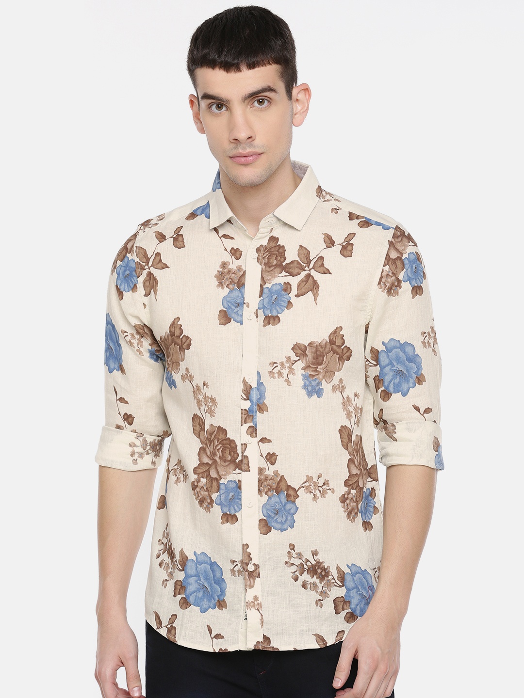 

Being Human Men Off-White Slim Fit Printed Casual Shirt