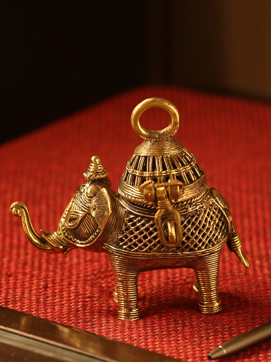 

ExclusiveLane Gold-Toned Royal Elephant Dhokra Art Showpieces