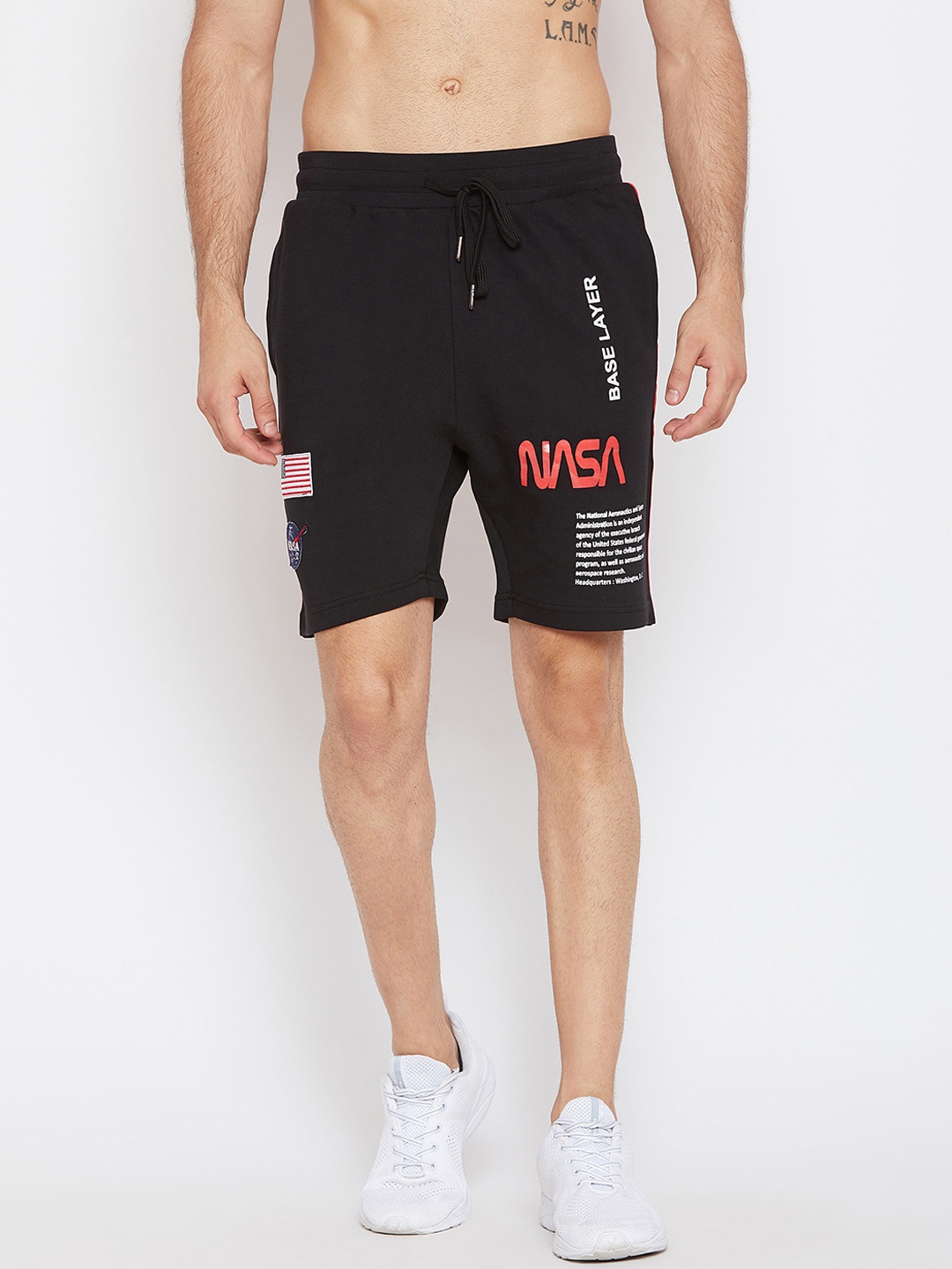 

FUGAZEE Men Black Printed Slim Fit Regular Shorts