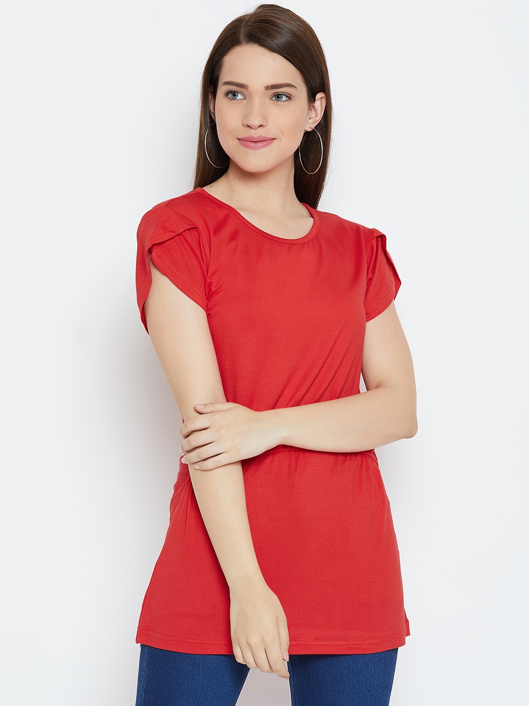 

Karmic Vision Women Red Solid Top