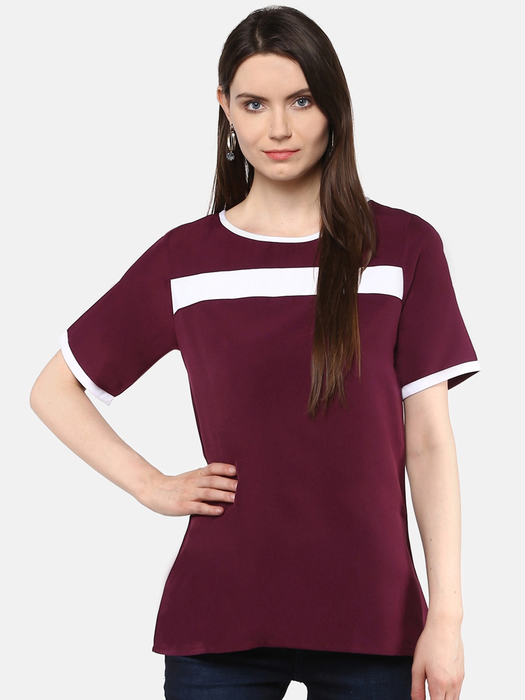 

Karmic Vision Women Burgundy Solid Top