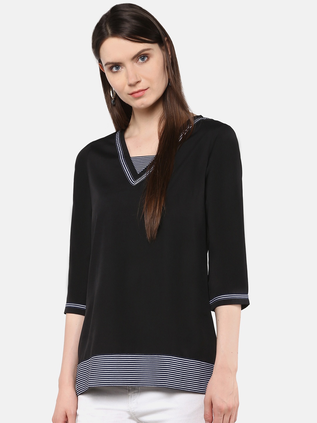 

Karmic Vision Women Black Solid Top