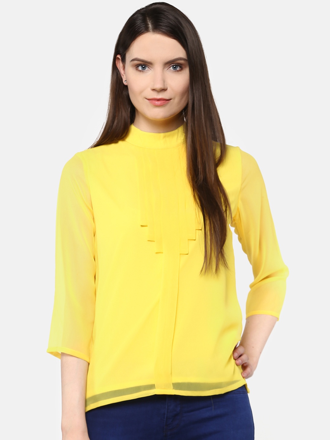 

Karmic Vision Women Yellow Solid Top