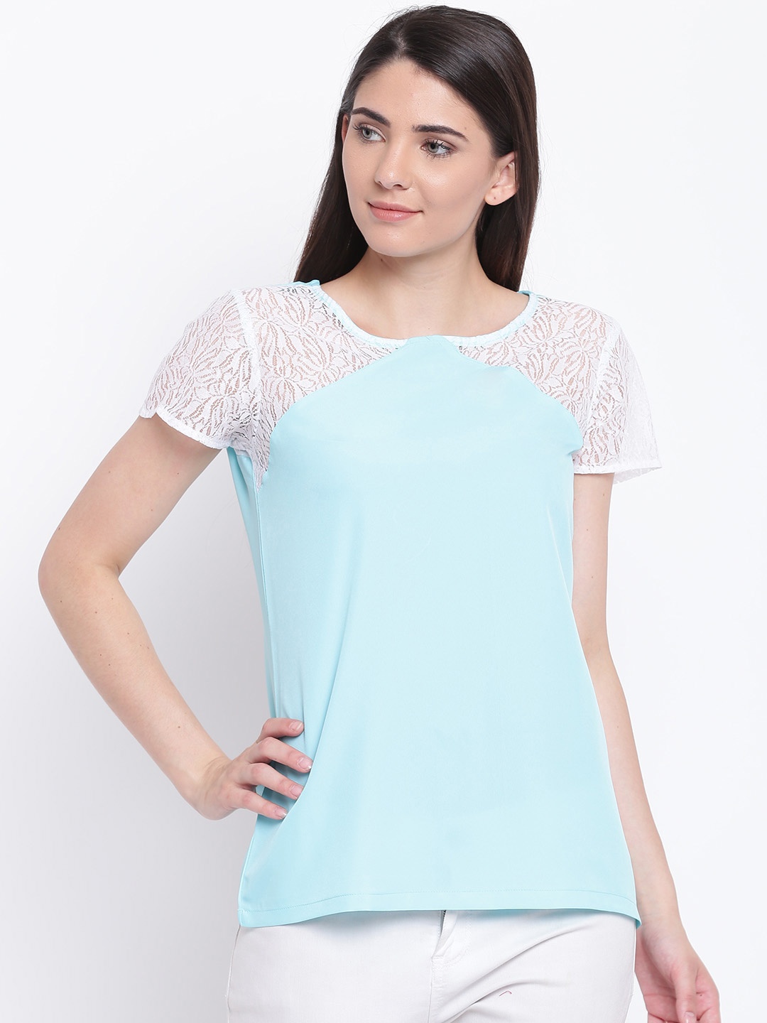 

Karmic Vision Women Blue Solid Regular Top