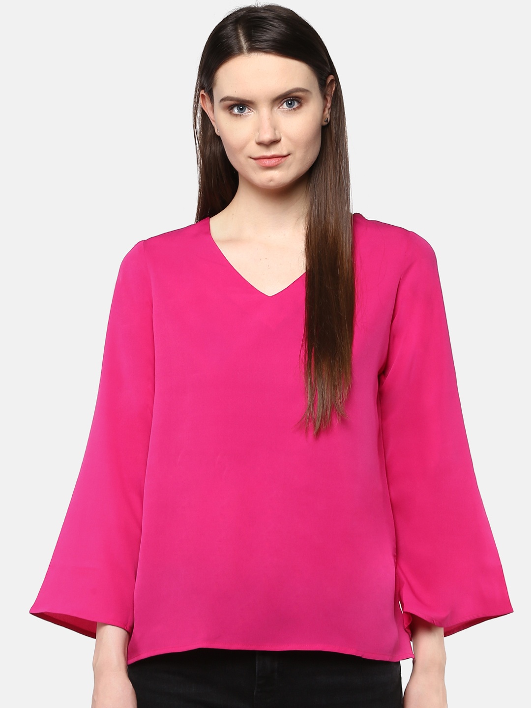 

Karmic Vision Women Pink Solid Regular Top