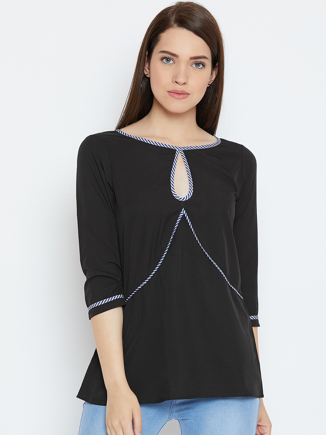 

Karmic Vision Women Black Solid Top