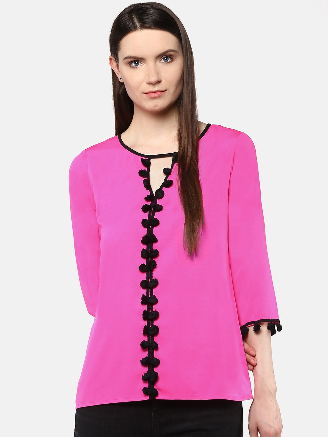 

Karmic Vision Women Pink Solid Regular Top