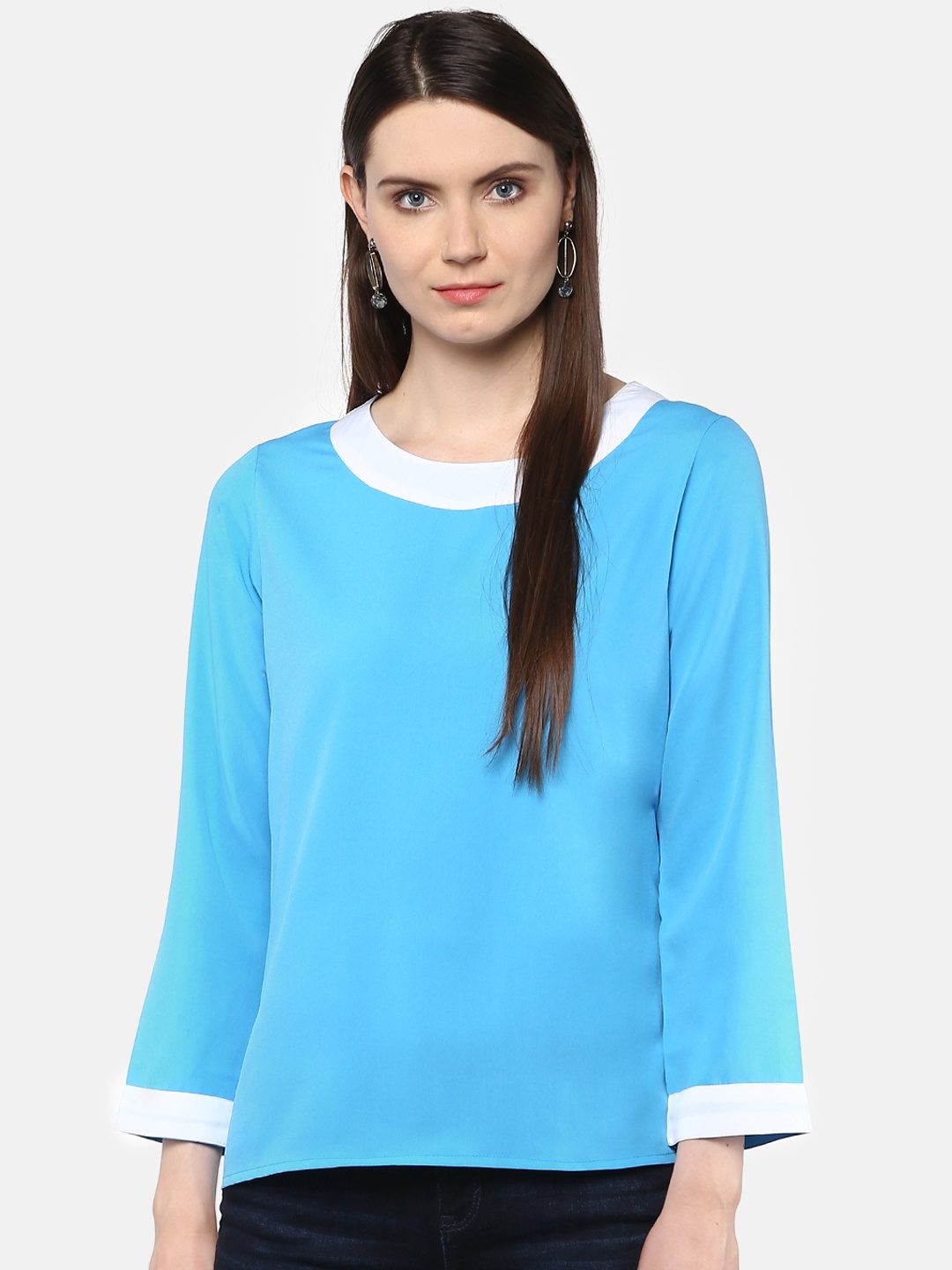 

Karmic Vision Woman Blue Solid Top