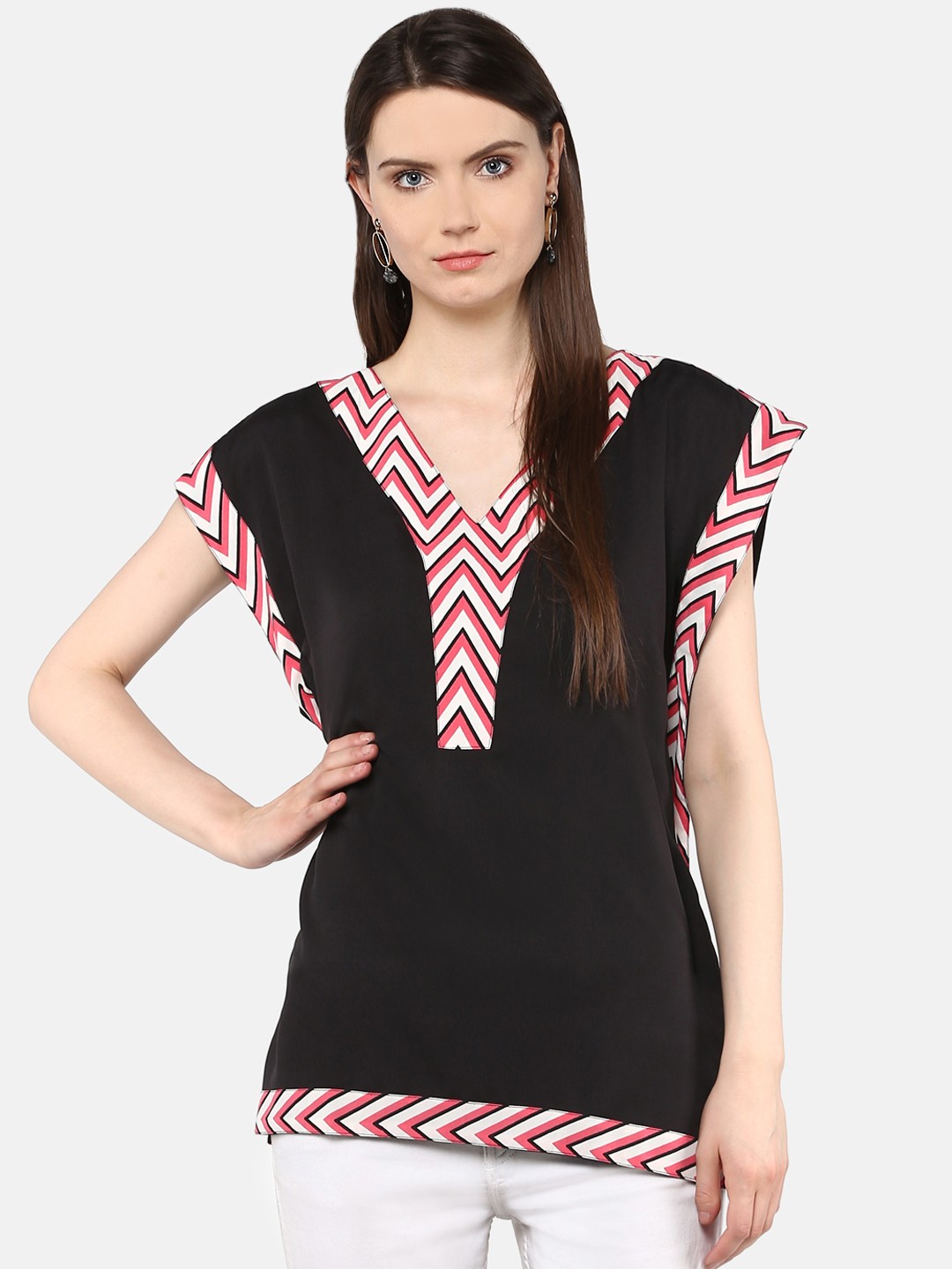 

Karmic Vision Women Black Solid Top