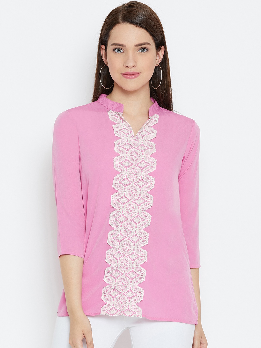 

Karmic Vision Women Pink Solid Top