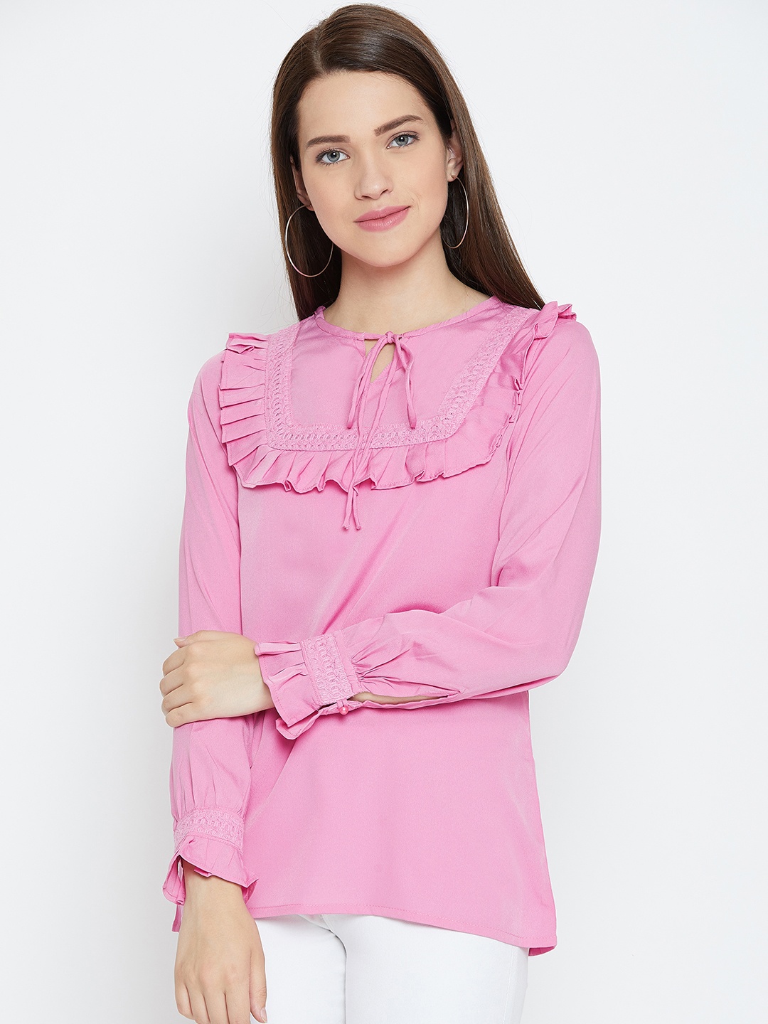 

Karmic Vision Women Pink Solid Top