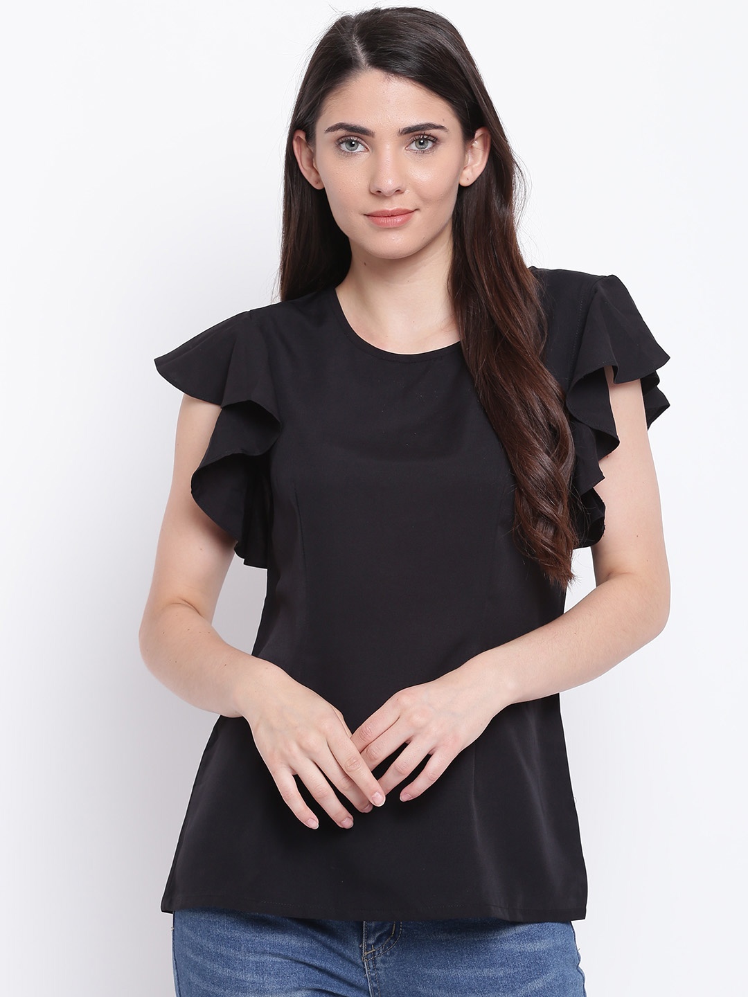 

Karmic Vision Women Black Solid Top