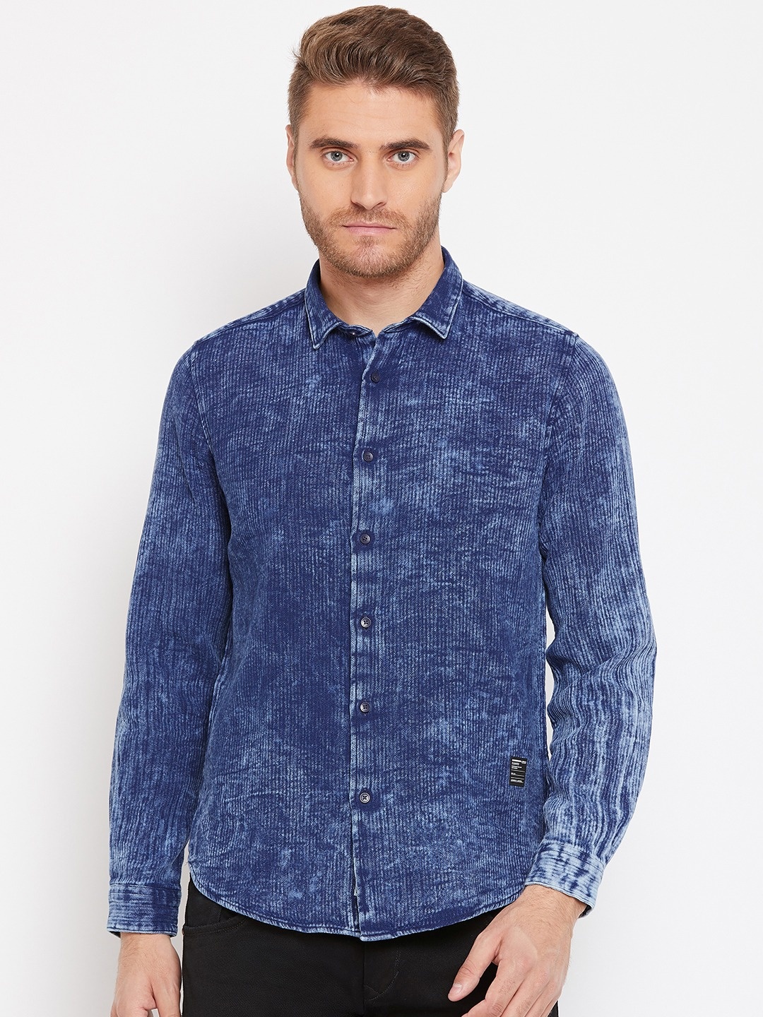 

Blackberrys Men Blue Slim Fit Striped Casual Shirt