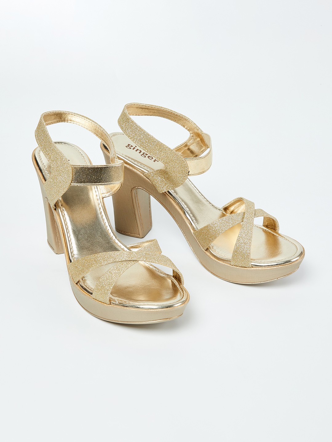 

Ginger by Lifestyle Women Gold-Toned Solid Heels