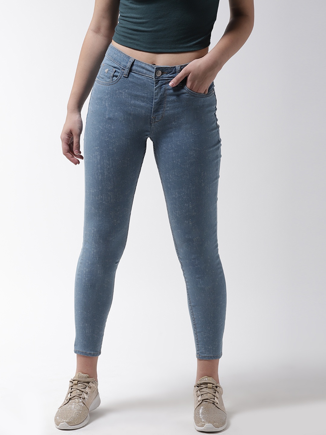 

Flying Machine Women Blue Veronica Skinny Fit Clean Look Stretchable Cropped Jeans