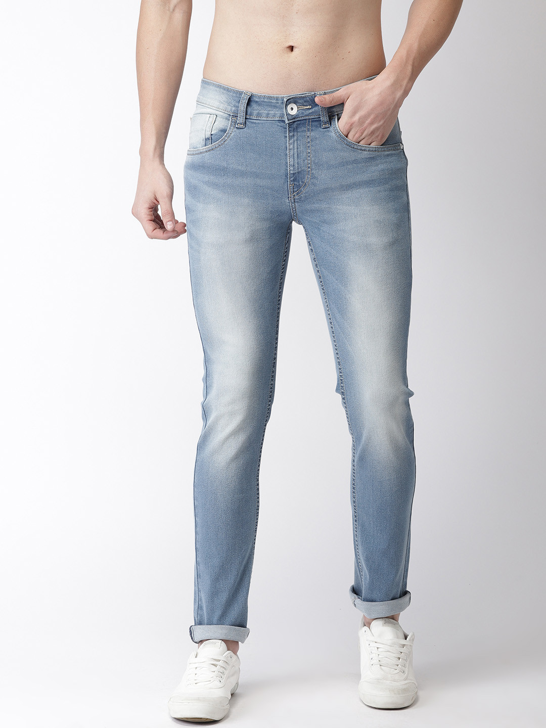 

Flying Machine Men Blue Skinny Fit Low-Rise Clean Look Stretchable Jeans
