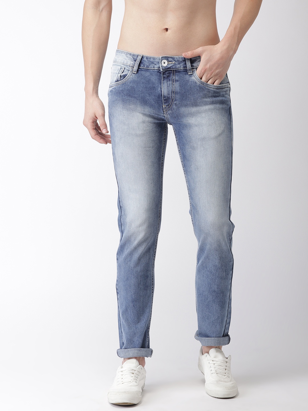 

Flying Machine Men Blue Michael Slim Fit Mid-Rise Clean Look Stretchable Jeans