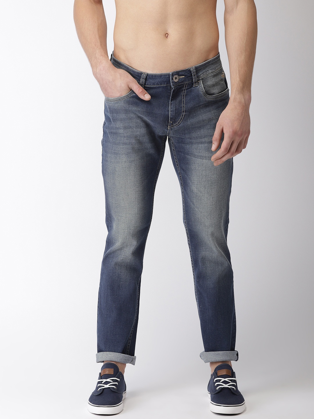

Flying Machine Men Blue Michael Slim Fit Mid-Rise Clean Look Stretchable Jeans