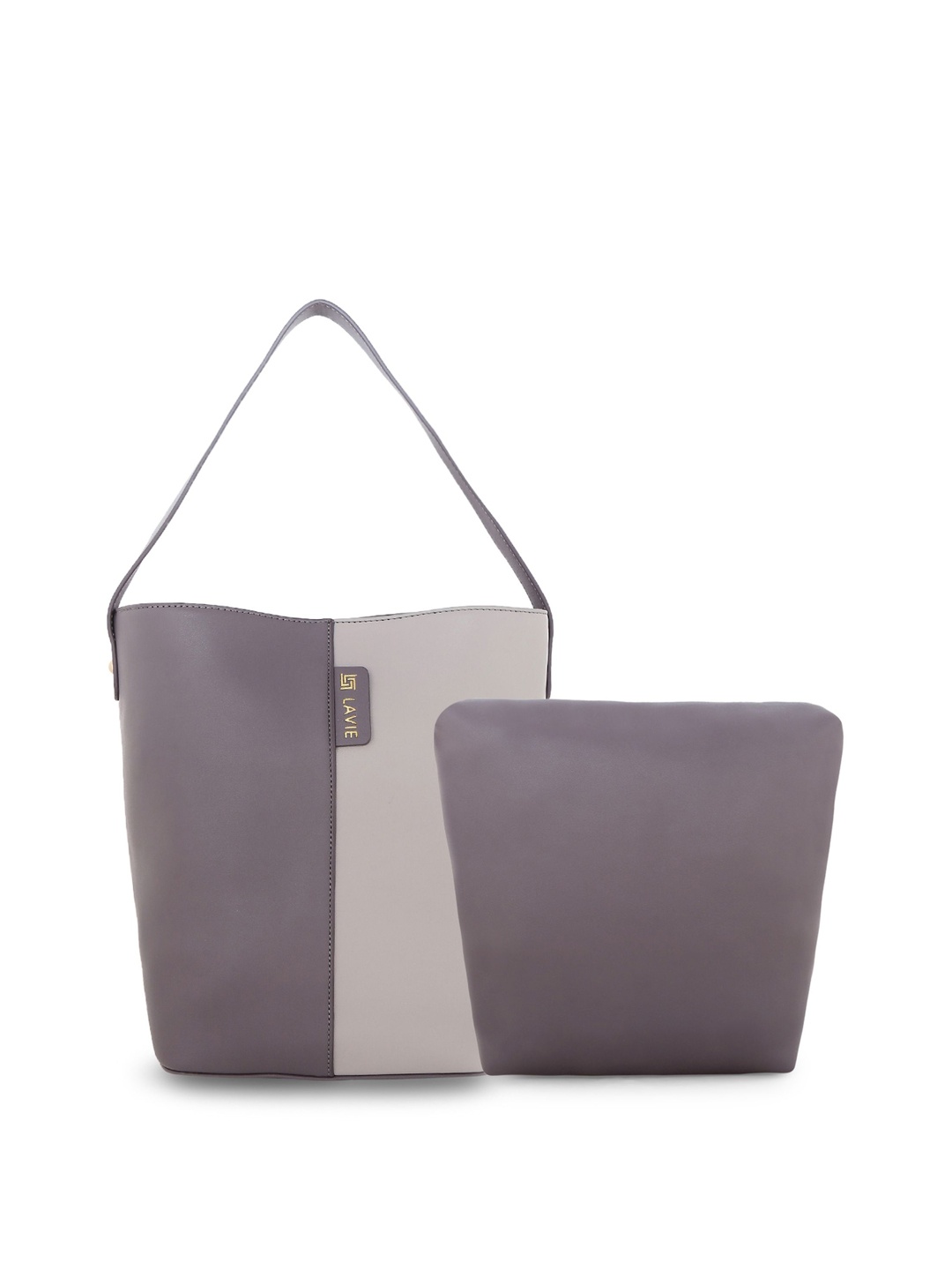 

Lavie Grey Colourblocked Shoulder Bag with Pouch
