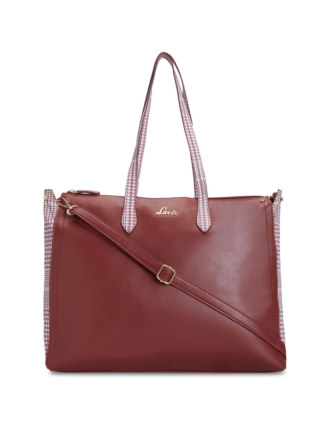 

Lavie Red & White Solid Shoulder Bag