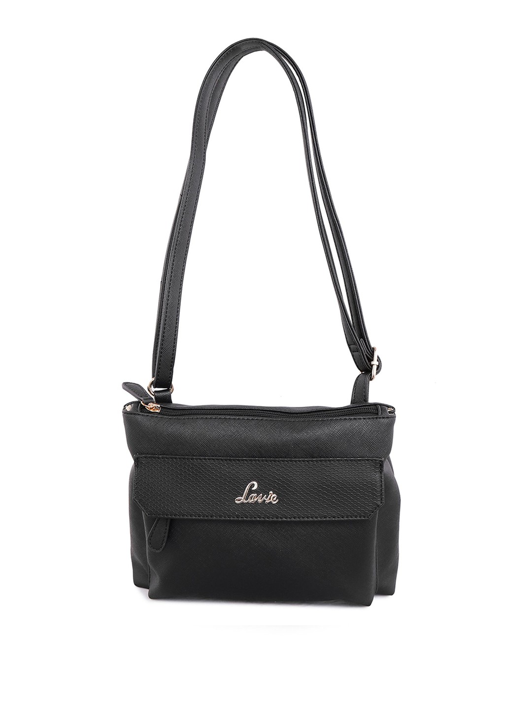 

Lavie Jeffrey Women Black Textured Crossbody Sling Bag