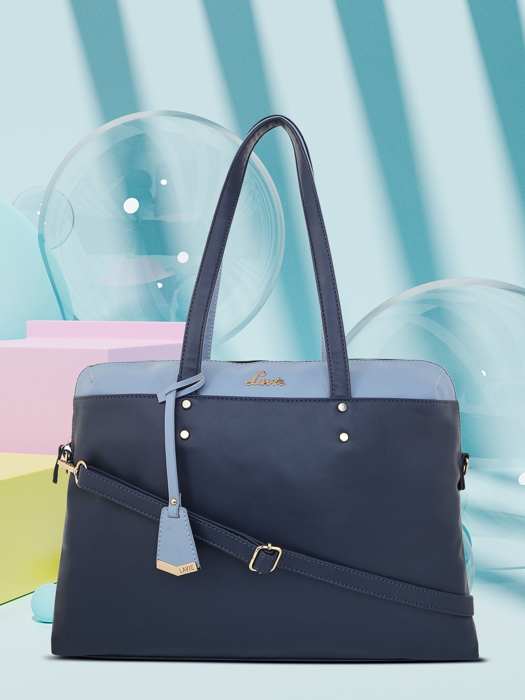 

Lavie Navy Blue Solid Shoulder Bag
