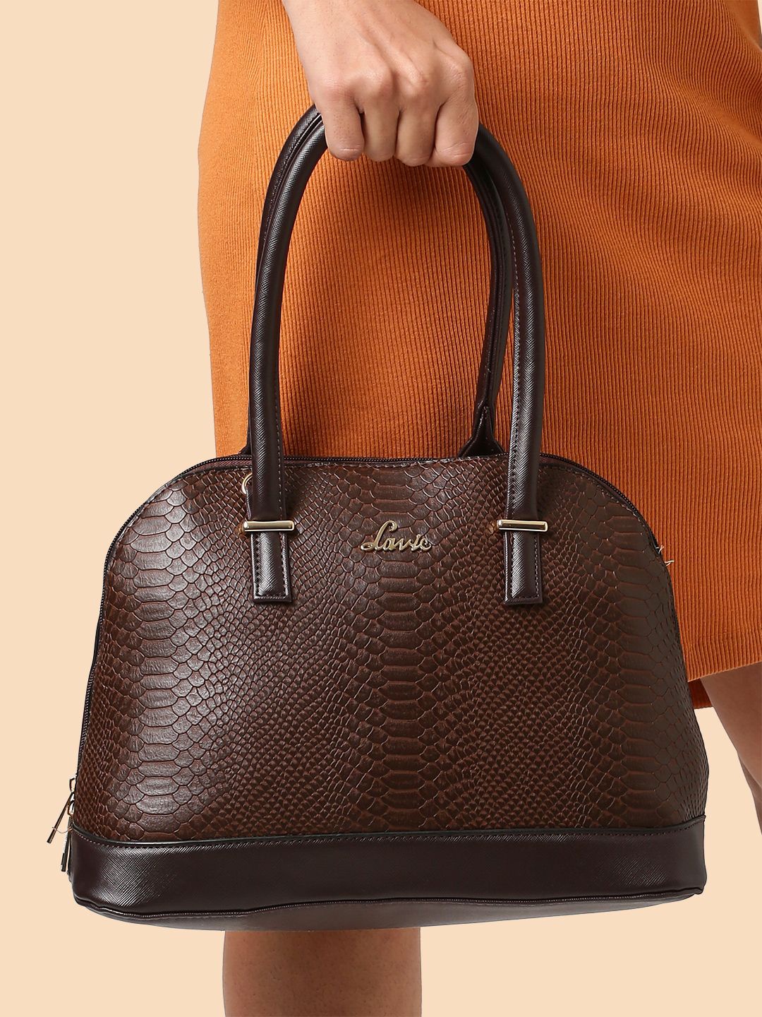 

Lavie Nasrin Brown Solid Structured Handheld Bag