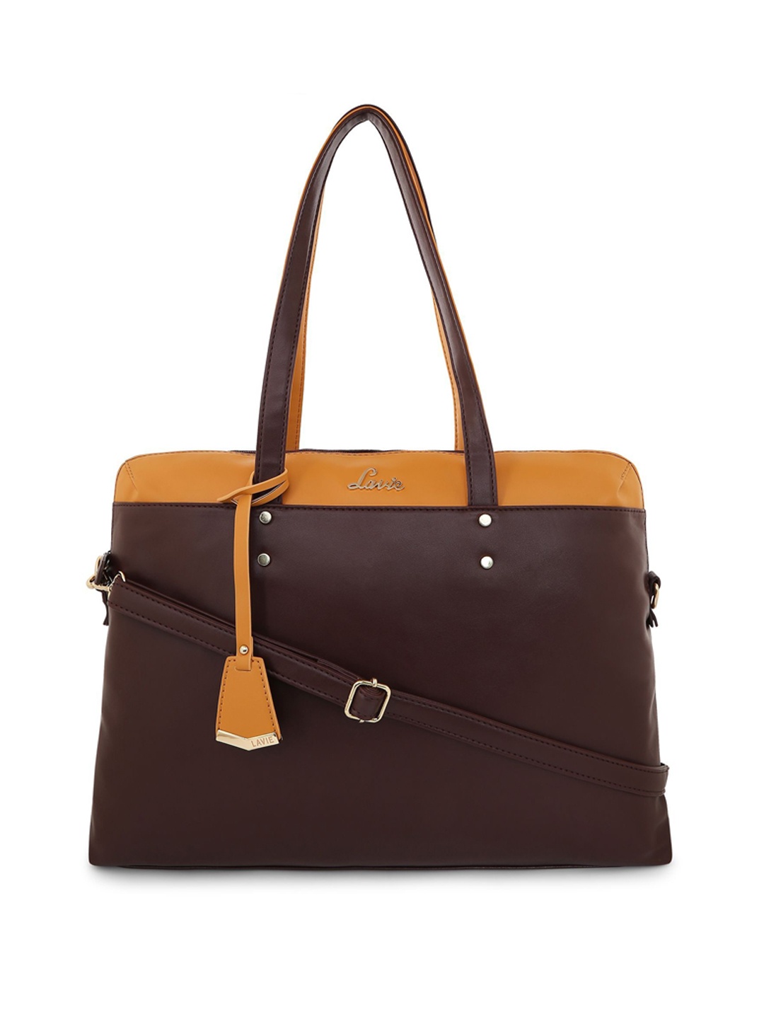 

Lavie Women Brown Solid Laptop Bag