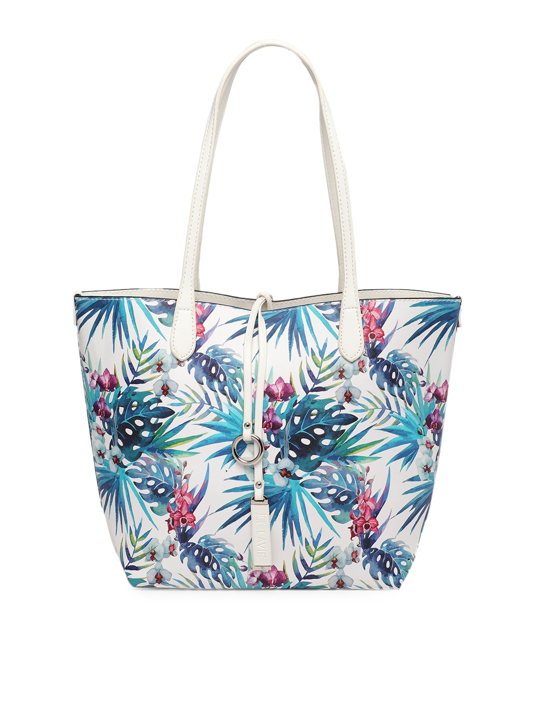 

Lavie Blue & White Printed Tote Bag