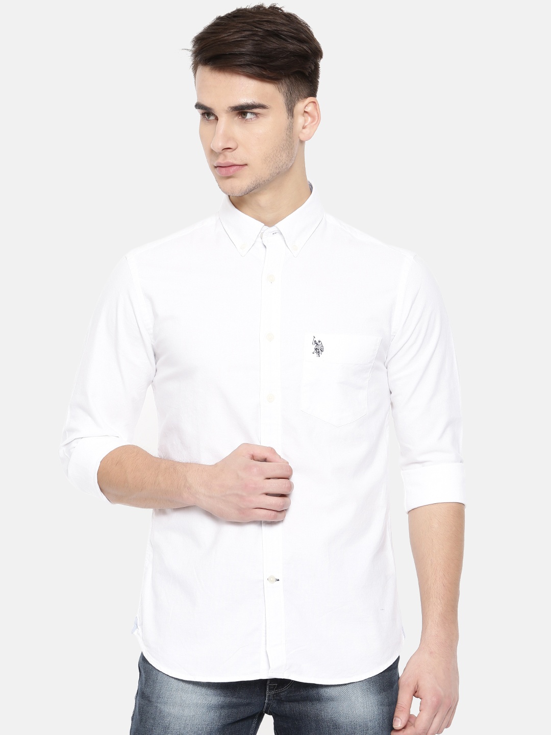 

U.S. Polo Assn. White Tailored Fit Casual Shirt