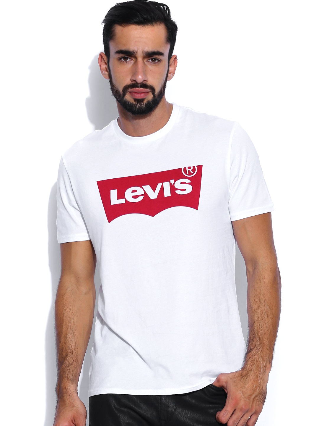 

Levis White Printed Pure Cotton T-shirt